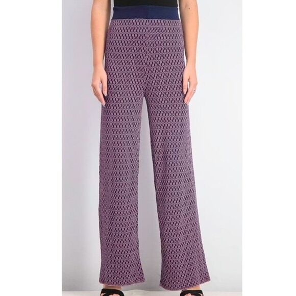 MANGO  Premium high waisted wide leg knit pants purple small - Picture 14 of 14